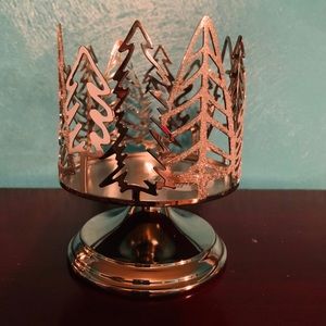 Bath and body works candle holder - silver